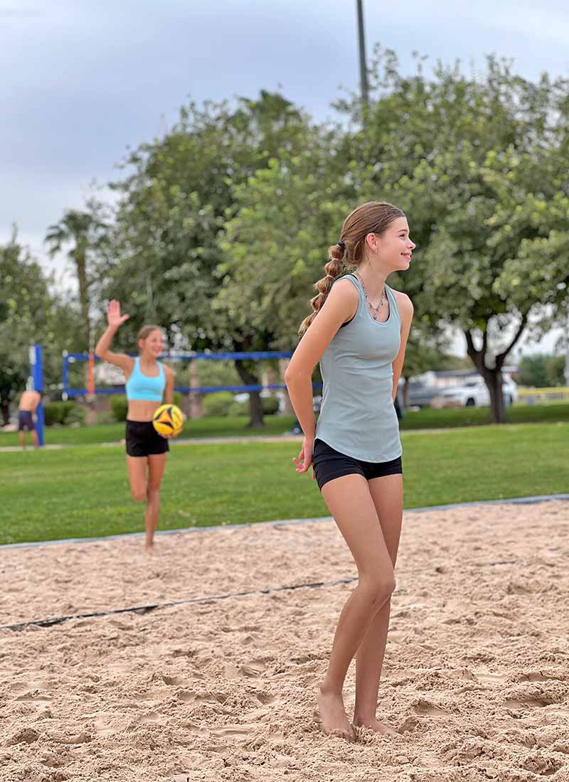 Beach volleyball tournament action